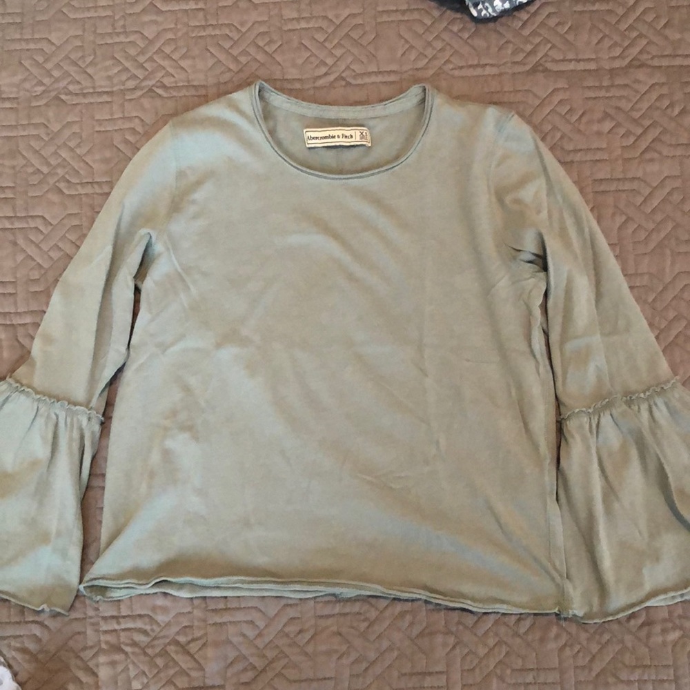 Sea foam green, bell sleeved crop top